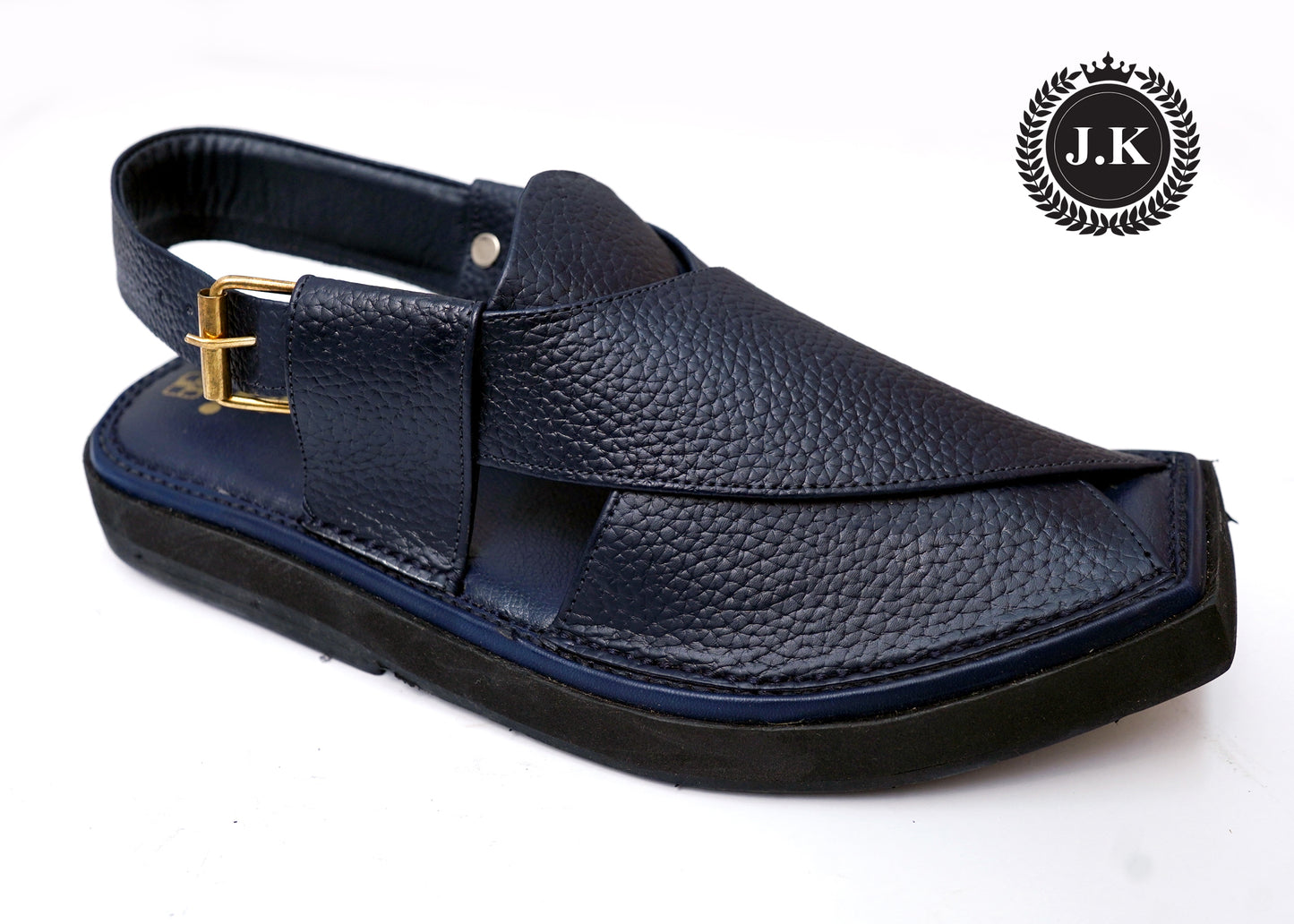Blue Textured Peshawari Sandals