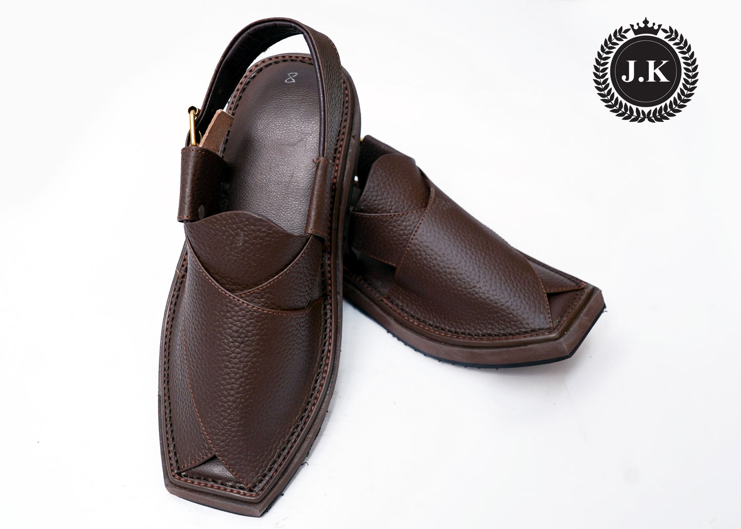 Brown Textured Peshawari Sandals